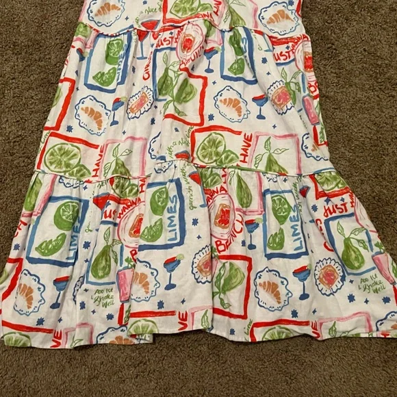 Cynthia Rowley White Maxi Dress with Green, Red and Blue Print - Picture 2 of 6